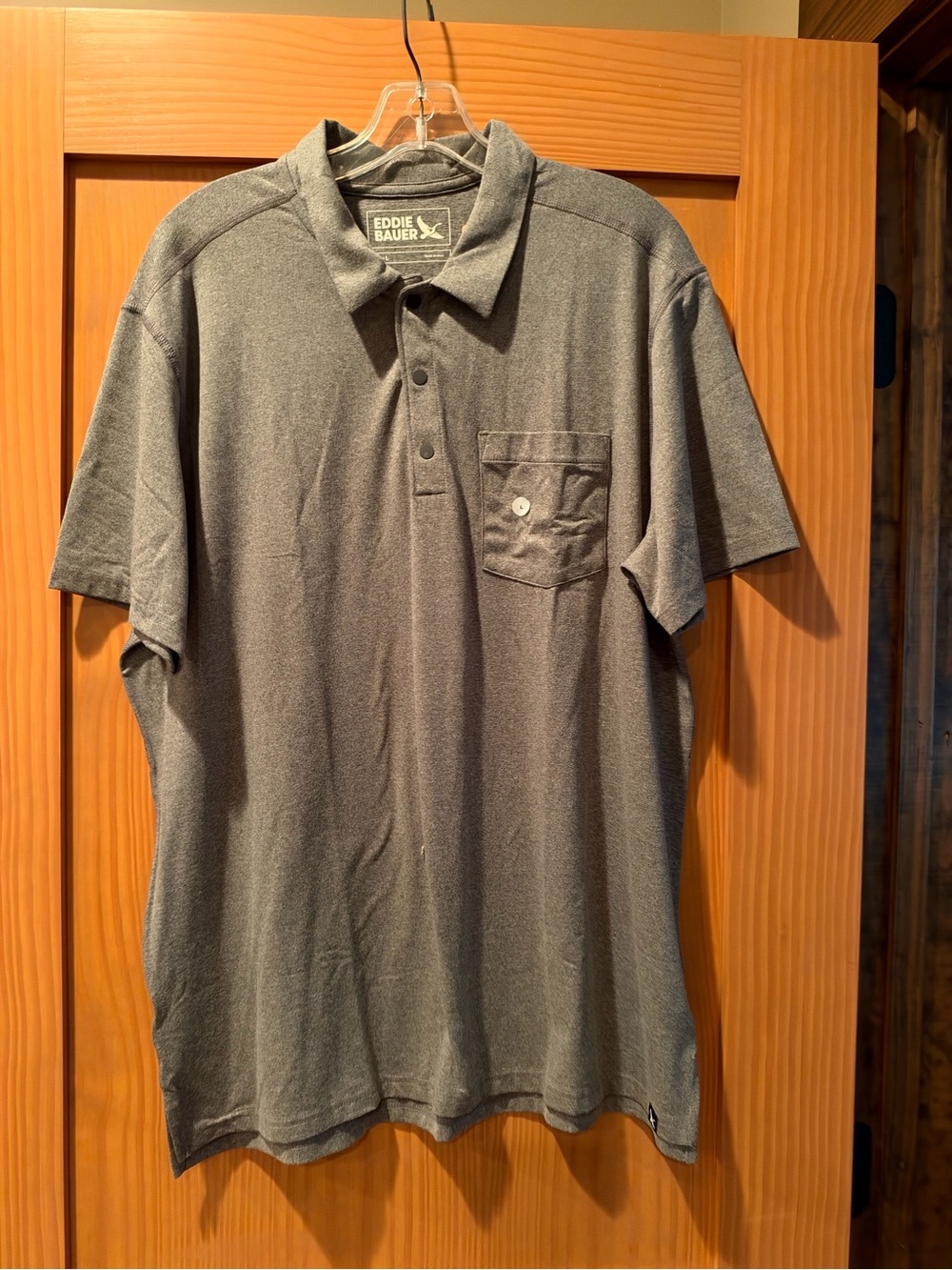 Eddie Bauer Men’s Heather Gray Mountain Trek Polo Shirt NWT Size L